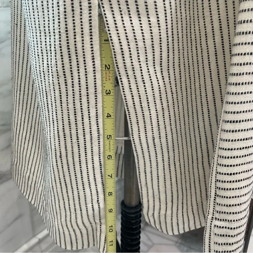 Mirth Biarritz 100% Cotton Ivory/Black Striped Dress Sz-L